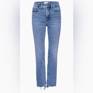 Good American Good Legs HR Stretch Straight Leg  Distressed Jean,Size-6(28)